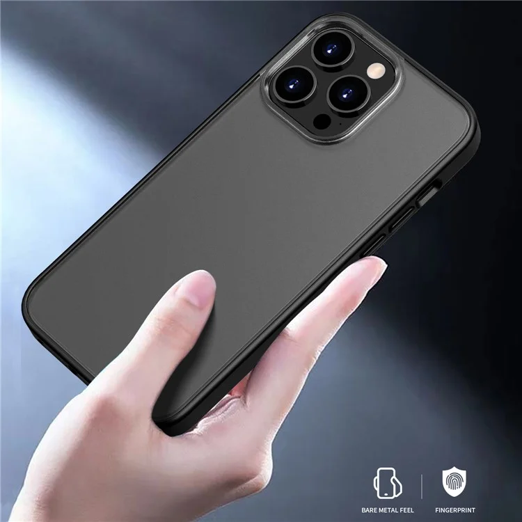 Magic Series TPU + PC Phone Case for iPhone 15 Pro Max , Translucent Matte Protective Cover - Black