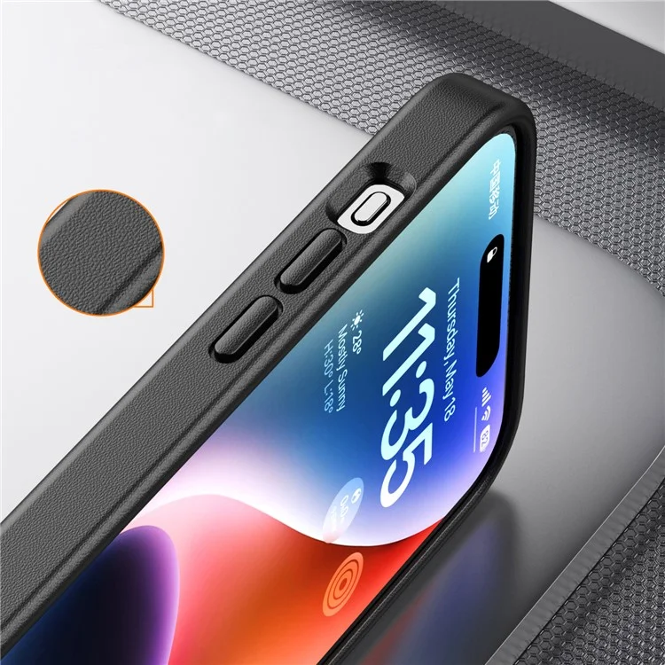 Magic Series TPU + PC Phone Case for iPhone 15 Pro Max , Translucent Matte Protective Cover - Black