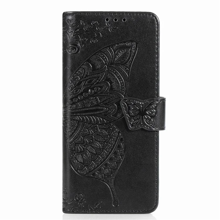 Для Samsung Galaxy Z Fold5 5G Butterfly Imprinted Stand Wallet Case PU Leather Fully Wrapped Phone Cover - Черный