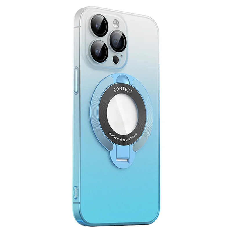 VOERO Shockproof Case for iPhone 15 Pro Kickstand Hard PC Phone Cover Compatible with MagSafe - Gradient Blue