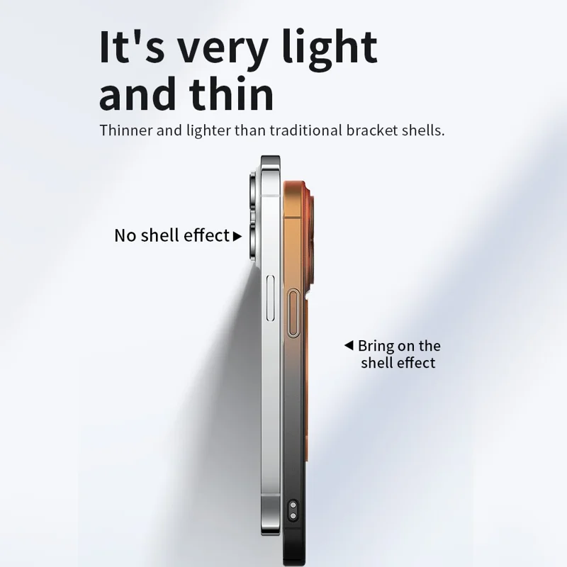 VOERO Shockproof Case for iPhone 15 Pro Kickstand Hard PC Phone Cover Compatible with MagSafe - Gradient Blue