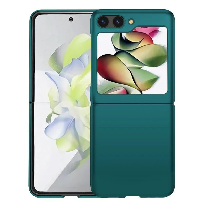 For Samsung Galaxy Z Flip5 5G Hard PC Folding Phone Case Anti-scratch Solid Color Phone Cover - Green