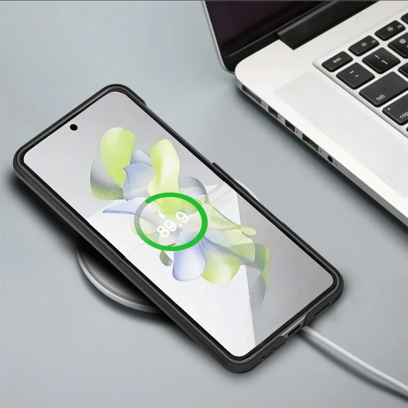 For Samsung Galaxy Z Flip5 5G Hard PC Folding Phone Case Anti-scratch Solid Color Phone Cover - Green