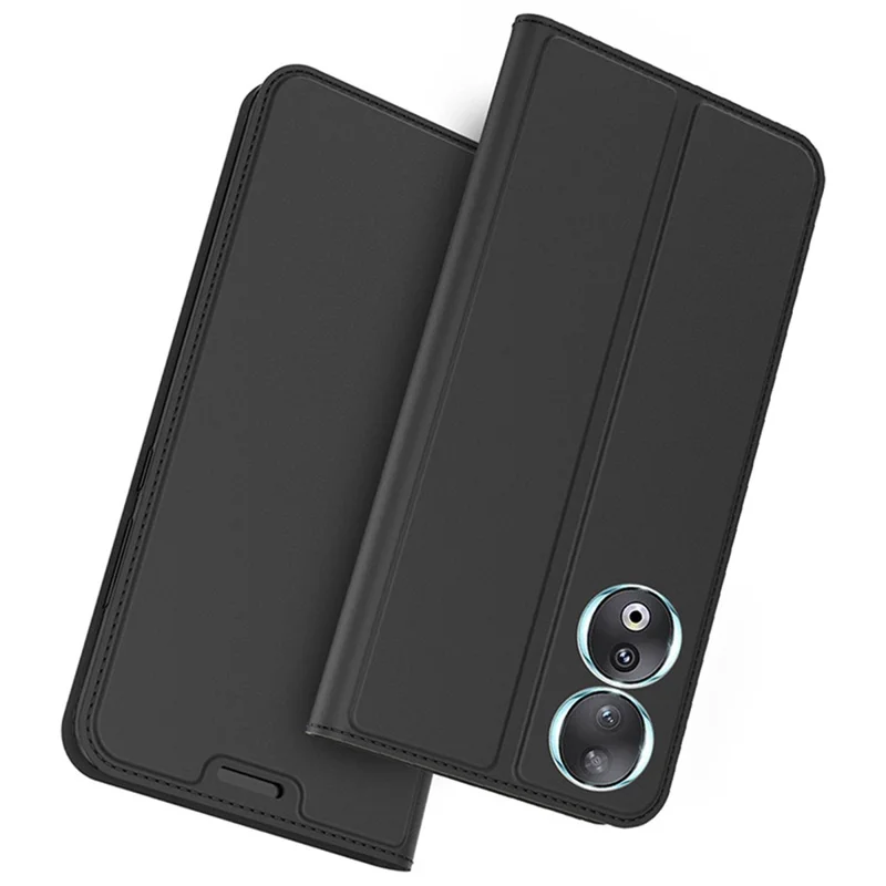 For Honor 90 Card Slot Phone Cover Book Style PU Leather Stand Phone Case - Black