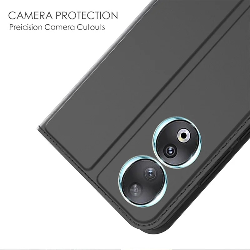 For Honor 90 Card Slot Phone Cover Book Style PU Leather Stand Phone Case - Black