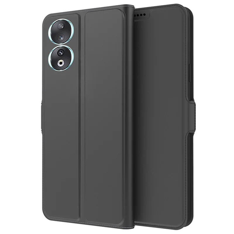 Для чести 90 Folio Flip PU Leather Stand Cover Card Holder Mobile Phone Case - Black