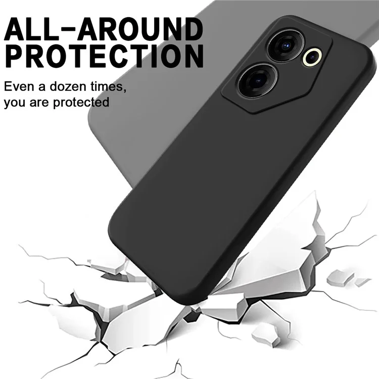 Для TECNO Camon 20 Pro 5G Чехол для сотового телефона Мягкая подкладка Жидкий силикон Противоударная крышка - Черный