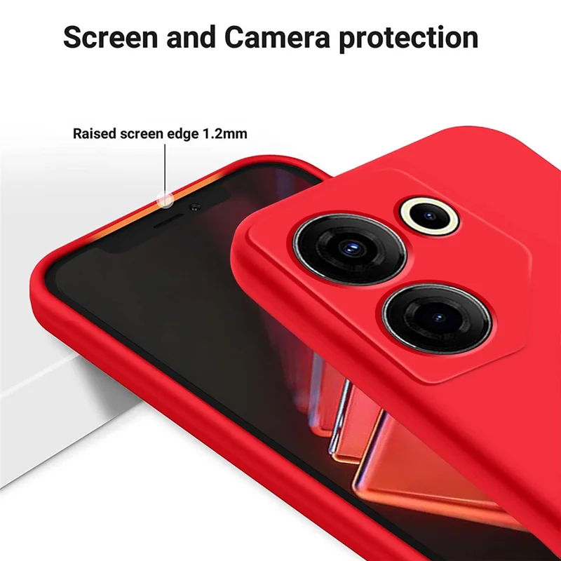 For TECNO Camon 20 Pro 5G Cell Phone Case Soft Lining Liquid Silicone Anti-Scratch Cover - Red