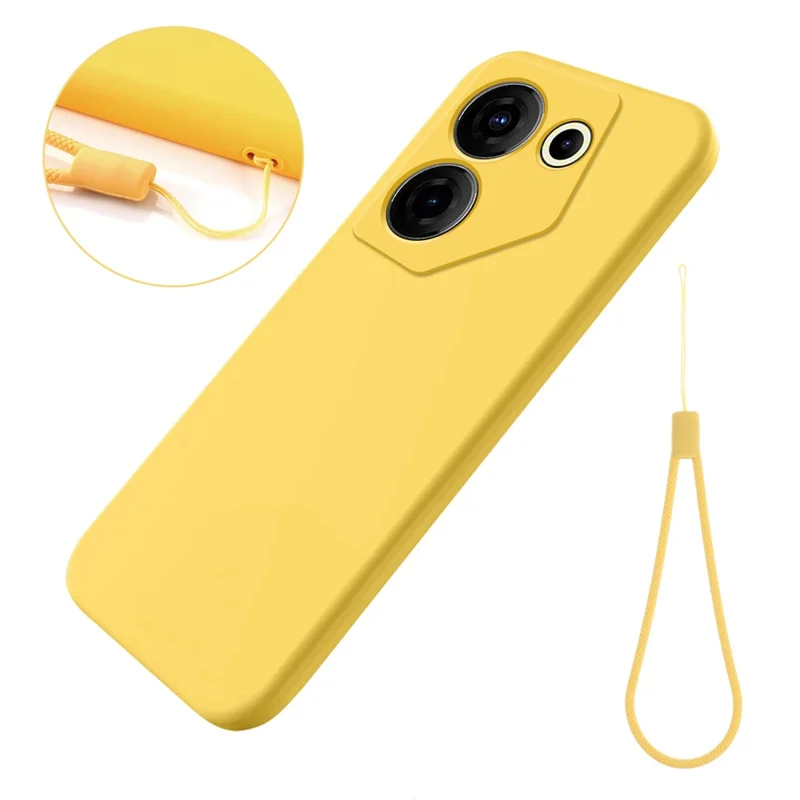 For TECNO Camon 20 Pro 5G Cell Phone Case Soft Lining Liquid Silicone Anti-Scratch Cover - Yellow