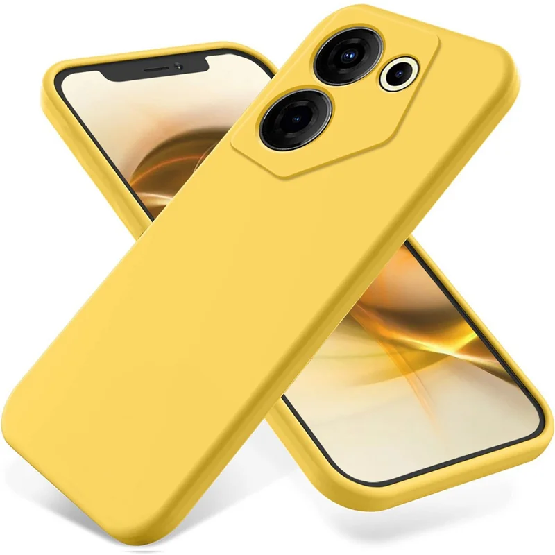 For TECNO Camon 20 Pro 5G Cell Phone Case Soft Lining Liquid Silicone Anti-Scratch Cover - Yellow