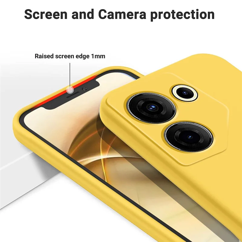 For TECNO Camon 20 Pro 5G Cell Phone Case Soft Lining Liquid Silicone Anti-Scratch Cover - Yellow
