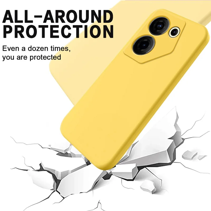 For TECNO Camon 20 Pro 5G Cell Phone Case Soft Lining Liquid Silicone Anti-Scratch Cover - Yellow