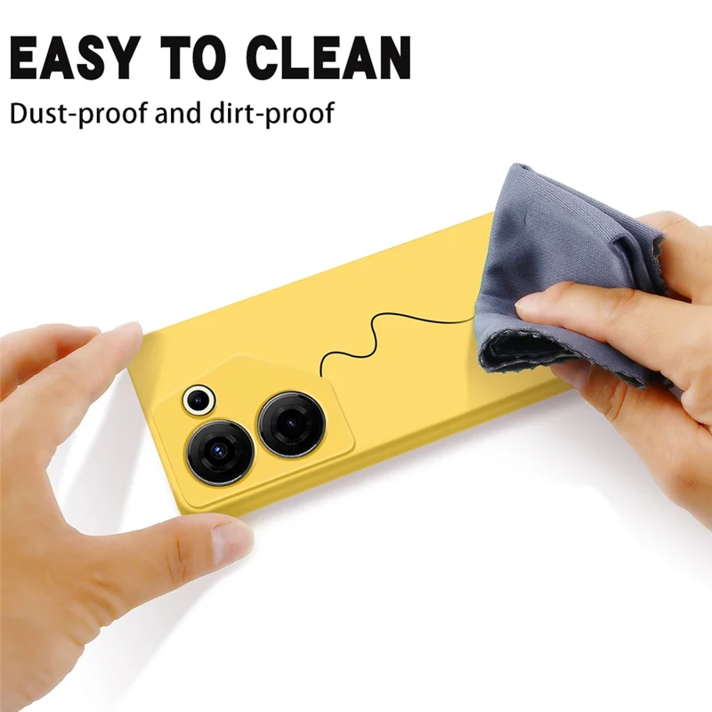 For TECNO Camon 20 Pro 5G Cell Phone Case Soft Lining Liquid Silicone Anti-Scratch Cover - Yellow