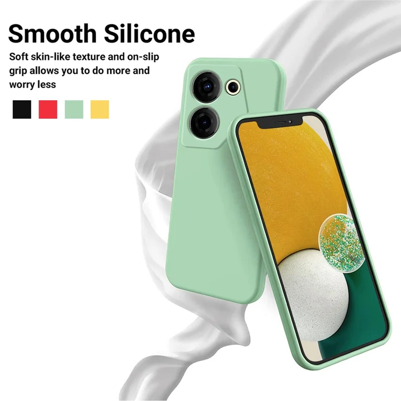 For TECNO Camon 20 Pro 5G Cell Phone Case Soft Lining Liquid Silicone Anti-Scratch Cover - Green