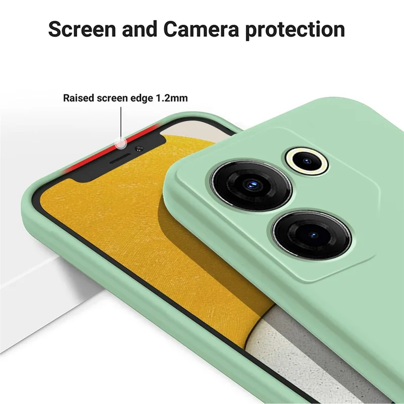 For TECNO Camon 20 Pro 5G Cell Phone Case Soft Lining Liquid Silicone Anti-Scratch Cover - Green