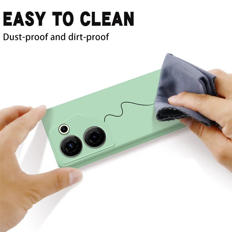 For TECNO Camon 20 Pro 5G Cell Phone Case Soft Lining Liquid Silicone Anti-Scratch Cover - Green