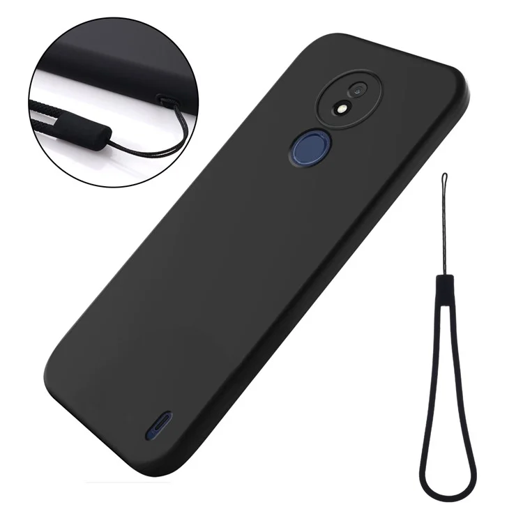 Für Nokia C21 Flüssigsilikon-Schale stoßfestes Handy-Gehäuse Soft-Futter Anti-Kratz-Abdeckung - Schwarz