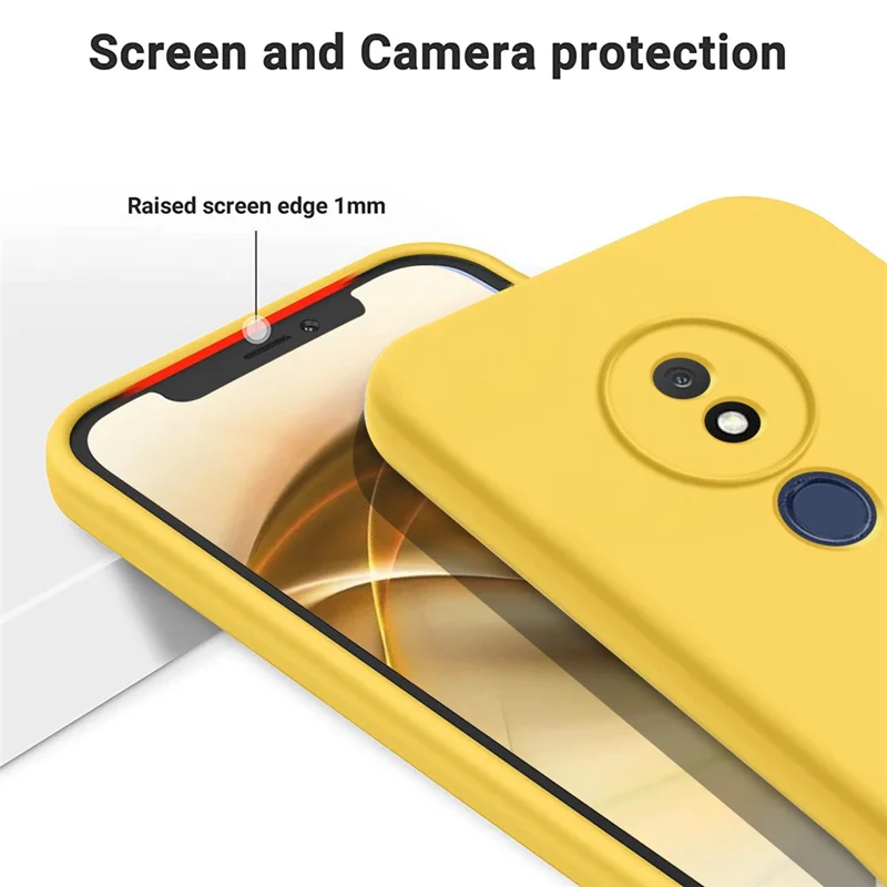 Per Nokia C21 Liquid Silicone Shell Shockproof Phone Case Soft Lining Anti-Scratch Cover - Yellow