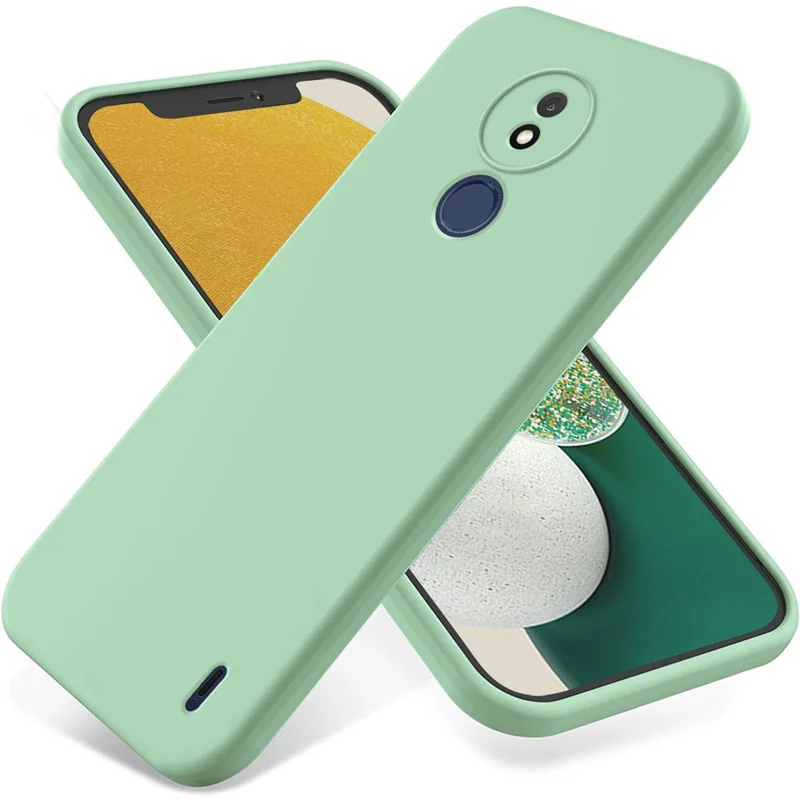 For Nokia C21 Liquid Silicone Shell Shockproof Phone Case Soft Lining Anti-Scratch Cover - Green