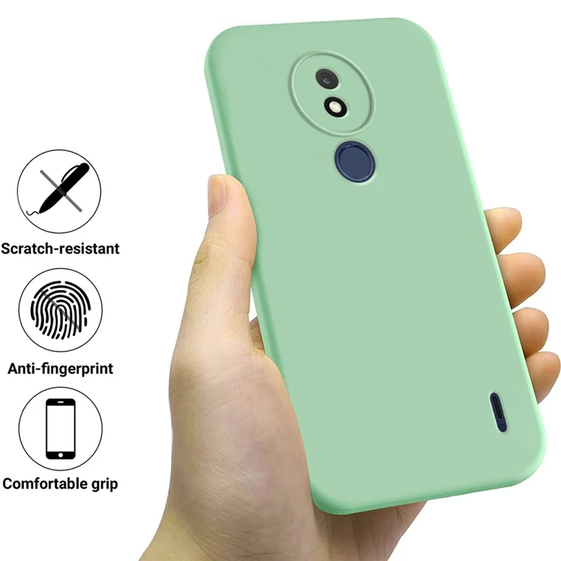 For Nokia C21 Liquid Silicone Shell Shockproof Phone Case Soft Lining Anti-Scratch Cover - Green