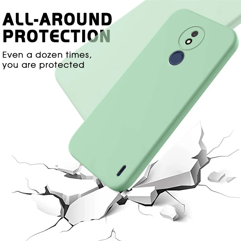 For Nokia C21 Liquid Silicone Shell Shockproof Phone Case Soft Lining Anti-Scratch Cover - Green