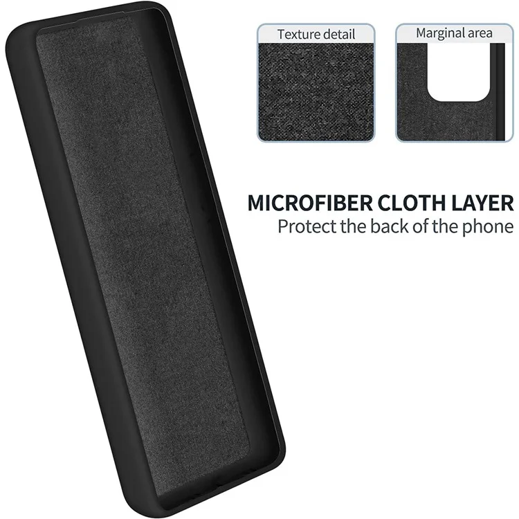 For Nokia G11 Plus 4G Mobile Phone Case Liquid Silicone+Soft Lining Anti-Scratch Phone Shell Cover - Black