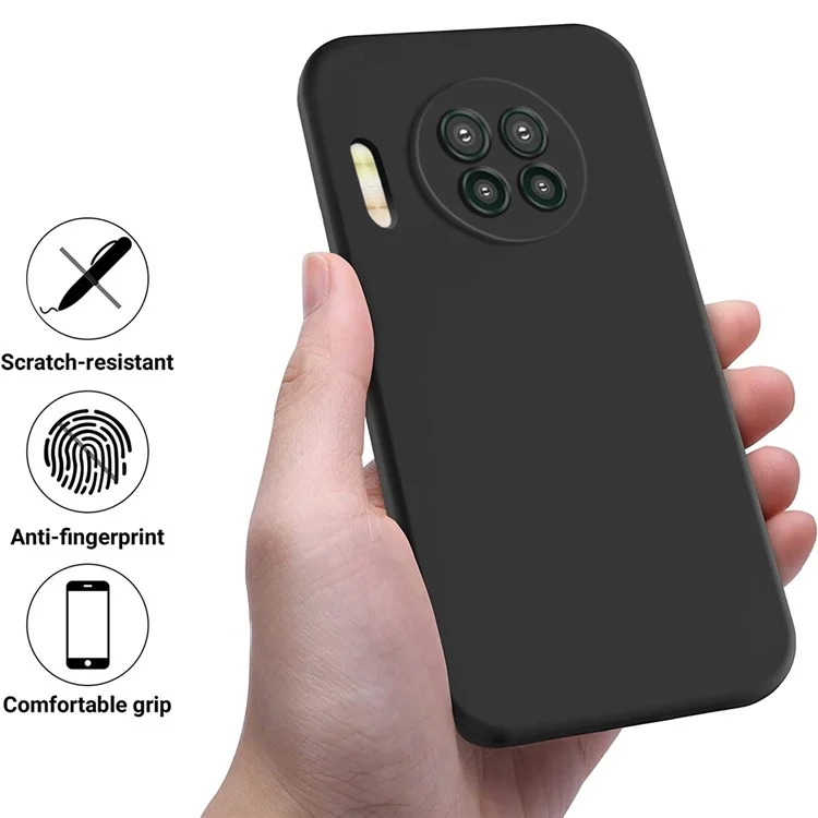 Custodia protettiva per telefono Drop Protection per Hisense H50 Zoom, silicone liquido + rivestimento morbido anti-graffio - Nero