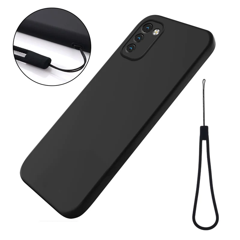 Capa de Telefone Celular para Nokia G11 4G / G21 4G, Silicone Líquido + Forro Macio Anti-Arranhões - Preto