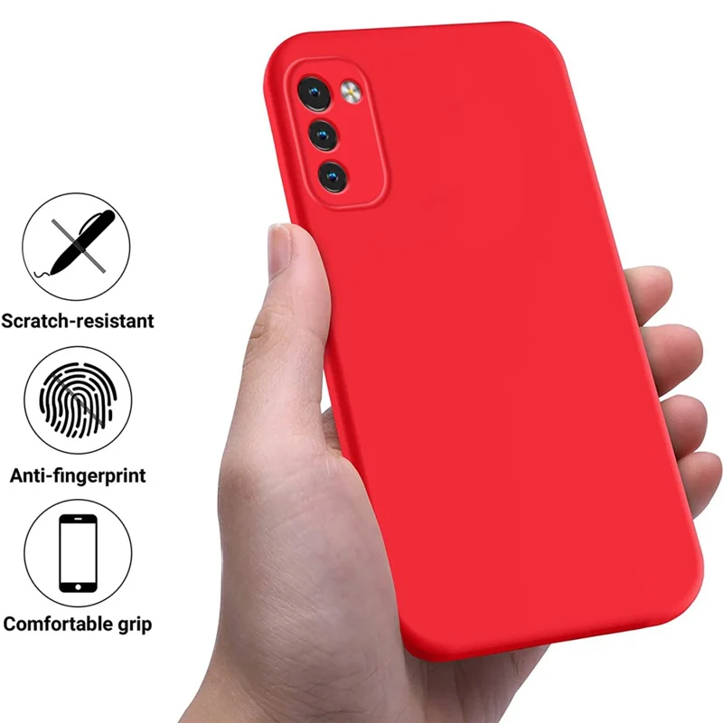 Mobile Phone Case for Nokia G11 4G / G21 4G , Liquid Silicone+Soft Lining Anti-Scratch Phone Cover - Red