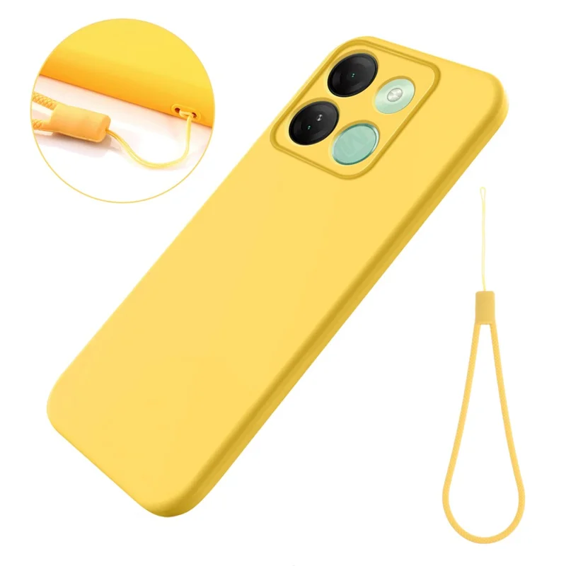 Coque de téléphone anti-rayures pour Infinix Smart 7 HD 4G Silicone liquide + Doublure douce Étui de téléphone portable - Jaune