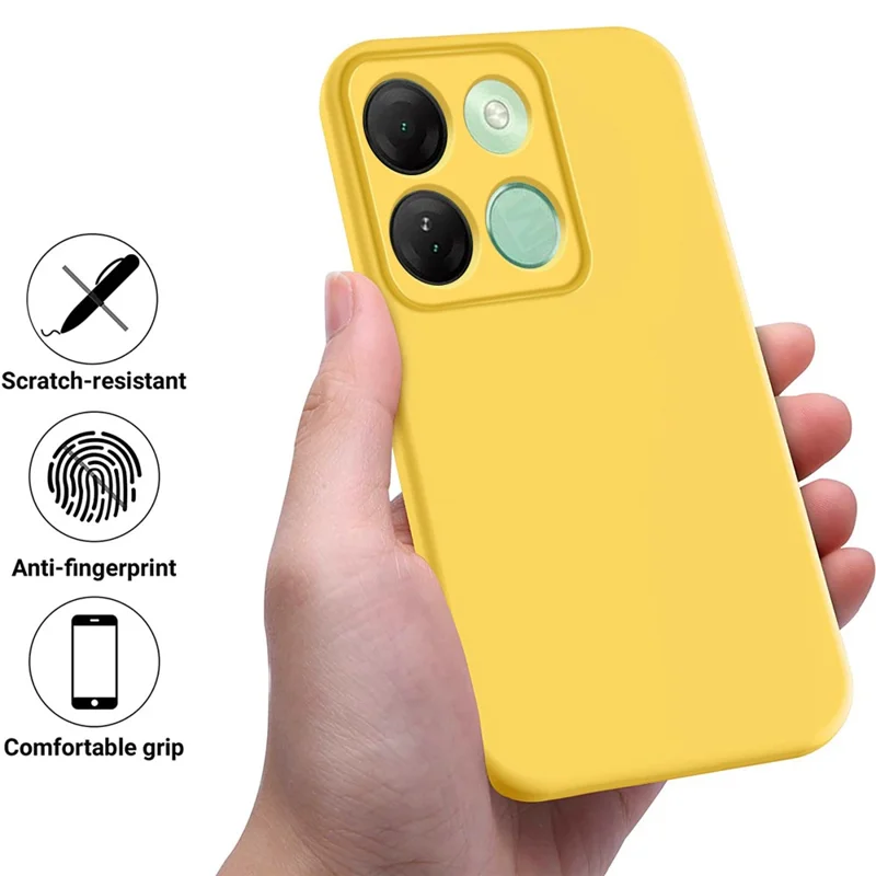 Coque de téléphone anti-rayures pour Infinix Smart 7 HD 4G Silicone liquide + Doublure douce Étui de téléphone portable - Jaune