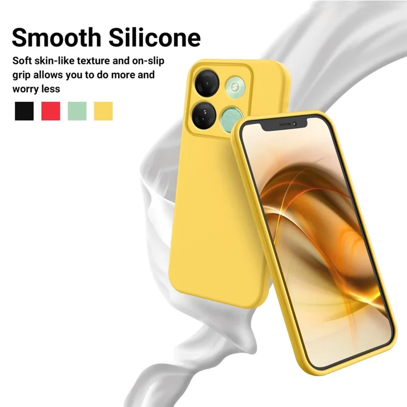Coque de téléphone anti-rayures pour Infinix Smart 7 HD 4G Silicone liquide + Doublure douce Étui de téléphone portable - Jaune