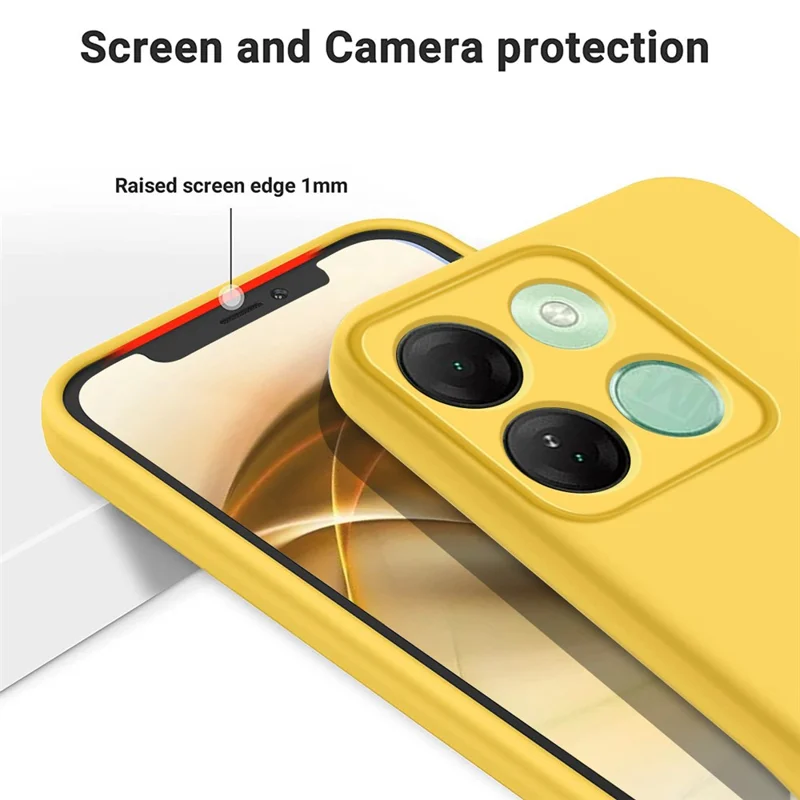 Coque de téléphone anti-rayures pour Infinix Smart 7 HD 4G Silicone liquide + Doublure douce Étui de téléphone portable - Jaune