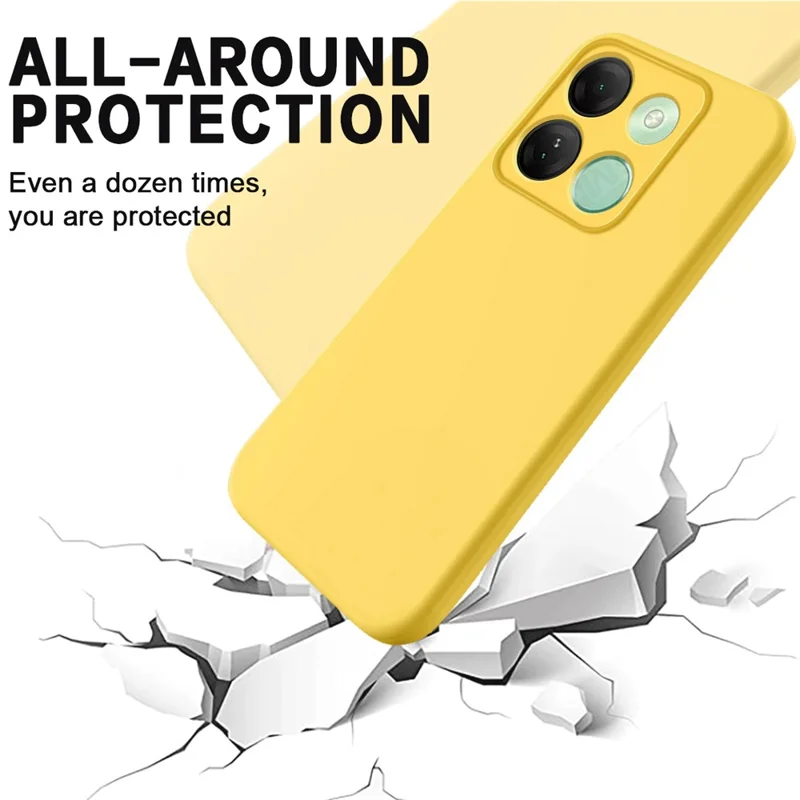 Coque de téléphone anti-rayures pour Infinix Smart 7 HD 4G Silicone liquide + Doublure douce Étui de téléphone portable - Jaune