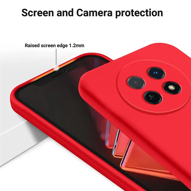 Shockproof Phone Case for Huawei nova Y91 4G , Soft Lining Anti-Scratch Liquid Silicone Cover - Red