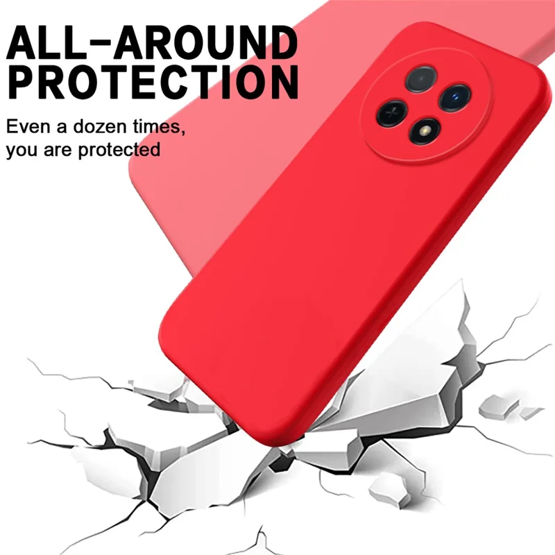 Shockproof Phone Case for Huawei nova Y91 4G , Soft Lining Anti-Scratch Liquid Silicone Cover - Red