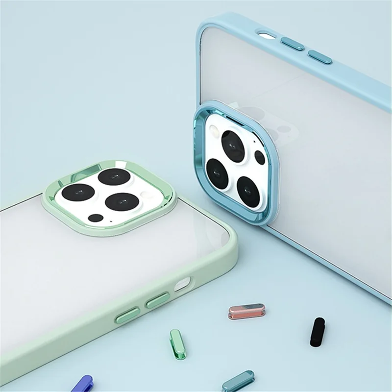 For iPhone 15 Plus Skin-touch Candy Color TPU+PC Phone Case High Transparency Back Cover - Baby Blue