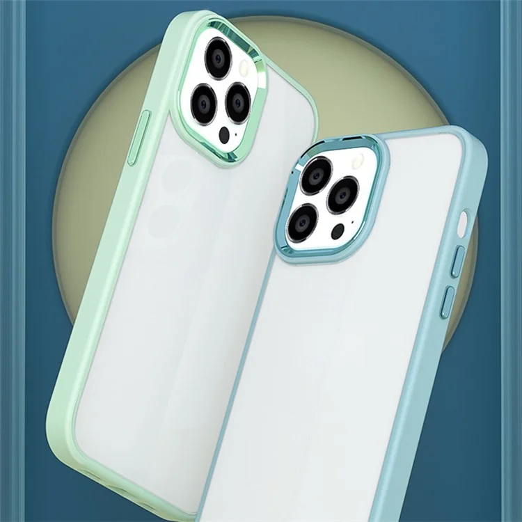 For iPhone 15 Pro Candy Color High Transparency TPU+PC Phone Case Skin-touch Anti-drop Back Cover - Dark Green