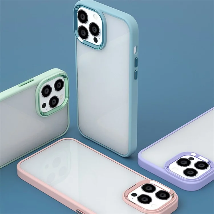 For iPhone 15 Pro Candy Color High Transparency TPU+PC Phone Case Skin-touch Anti-drop Back Cover - Dark Green