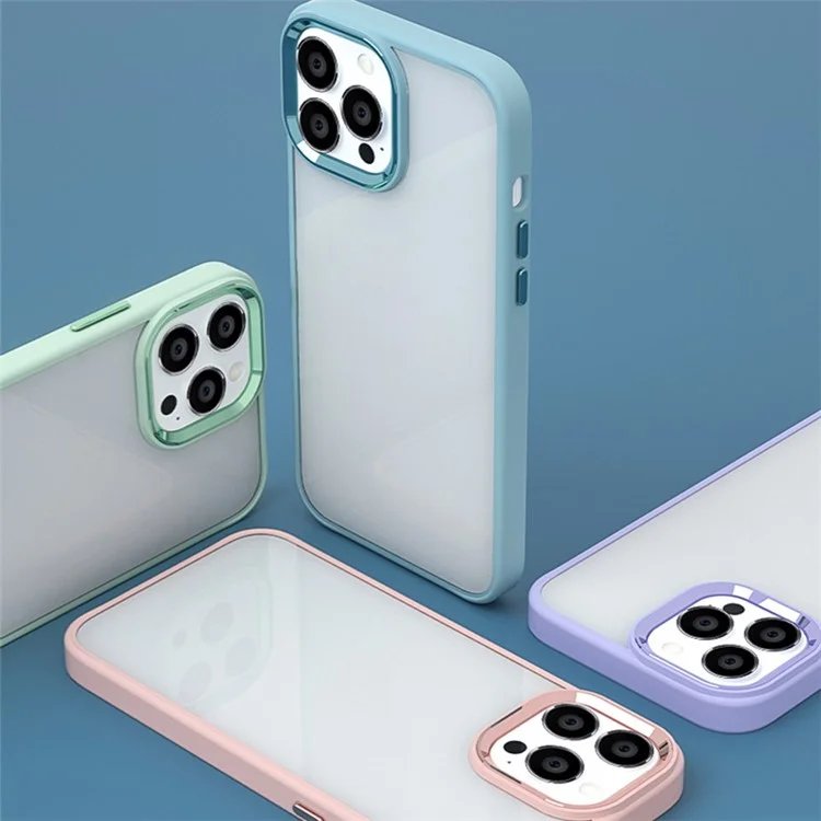 Capa Traseira para iPhone 15 Pro Max, Cor de Doce Alta Transparência TPU+PC Caixa de Toque do Telefone - Plum Red