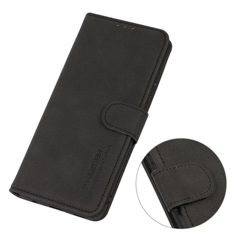 KHAZNEH For Honor 90 Custodia per telefono antipolvere in pelle PU Cover Smartphone Texture Wallet Stand Shell - Nero
