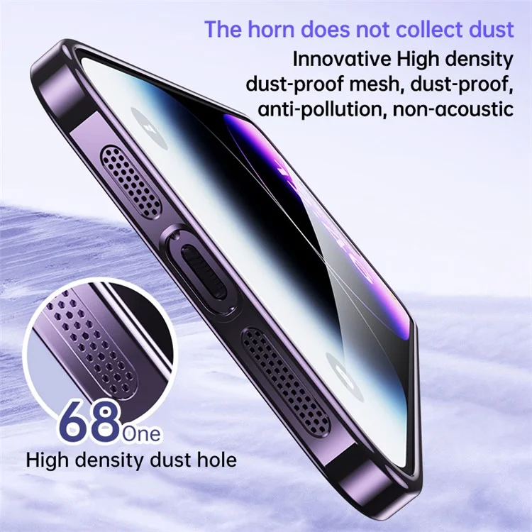 SULADA XingZuan Series Electroplating Case for iPhone 15 Pro Max , Glitter Rhinestone Decor Soft TPU Phone Back Cover - Purple