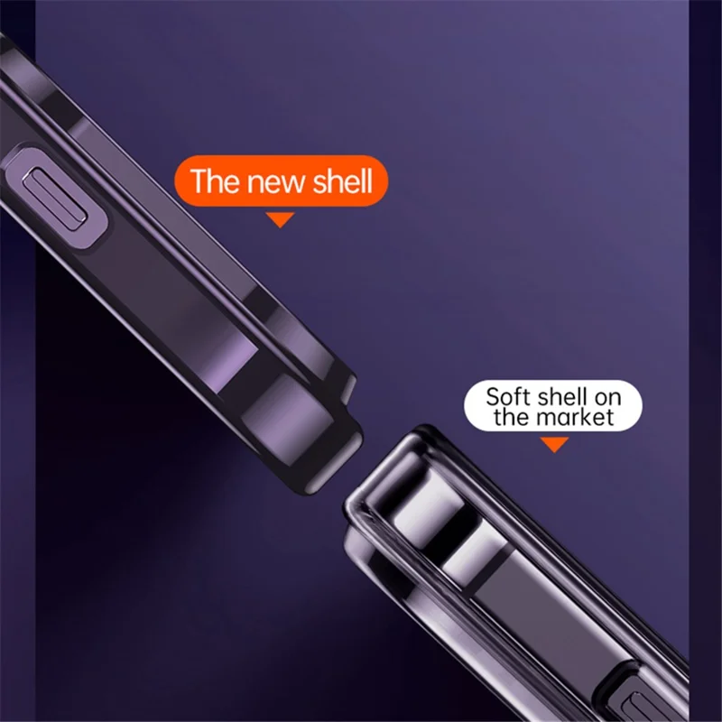 SULADA For iPhone 15 Pro Max Scratch Proof Electroplating Straight Edge Clear Phone Case TPU Cover - Silver