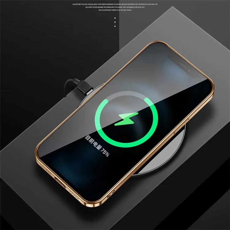 SULADA Per iPhone 15 Pro Litchi Texture PU Leather Coated PC+TPU Phone Case Electroplated Back Cover - Arancione
