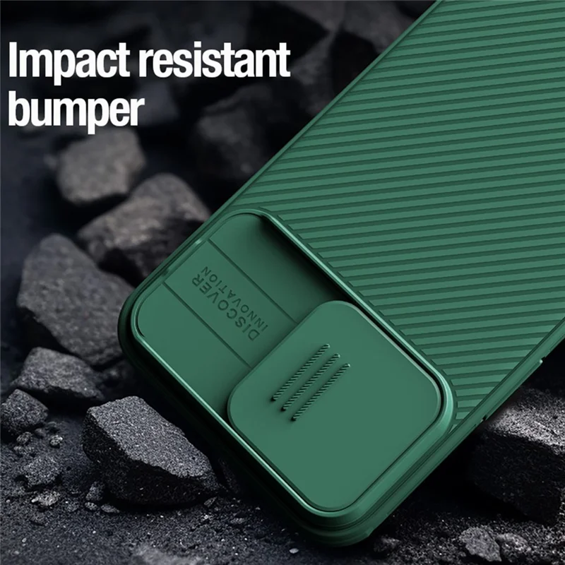 NILLKIN CamShield Pro Series для чехла телефона iPhone 15 Pro Max Чехол со съемной крышкой камеры Противоударный PC+TPU чехол - Черный