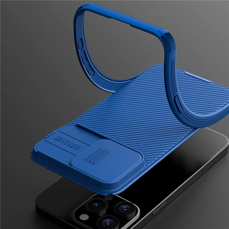 NILLKIN CamShield Pro Series per iPhone 15 Pro Custodia per telefono PC+TPU Copertura scudo fotocamera scorrevole - Nero