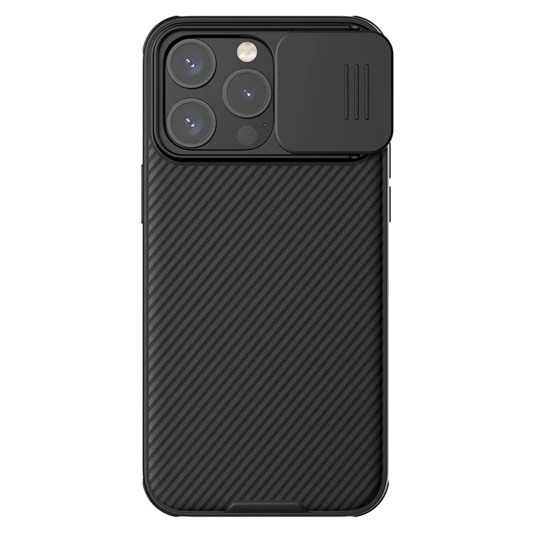 NILLKIN CamShield Pro Case for iPhone 15 Pro Max Anti-drop Phone Case Camera Lens Protection PC+TPU Magnetic Cover - Black