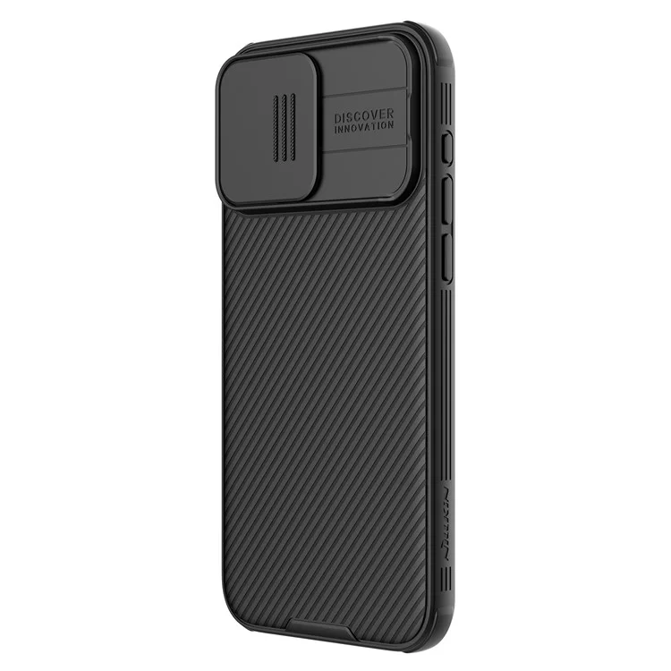 NILLKIN CamShield Pro Case for iPhone 15 Pro Max Anti-drop Phone Case Camera Lens Protection PC+TPU Magnetic Cover - Black
