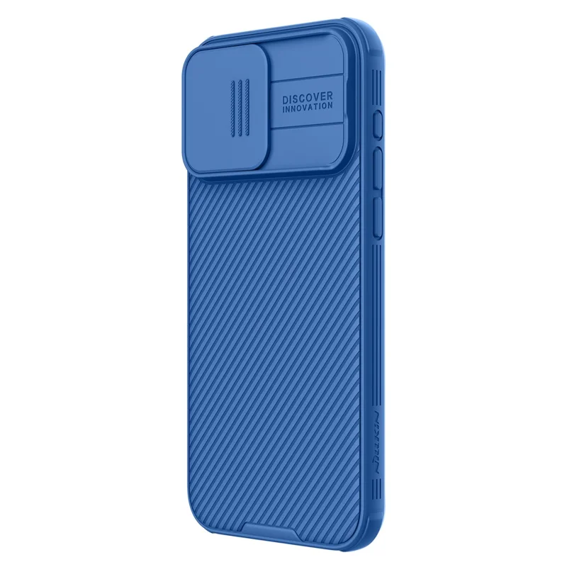 NILLKIN CamShield Pro Case for iPhone 15 Pro Max Anti-drop Phone Case Camera Lens Protection PC+TPU Magnetic Cover - Blue