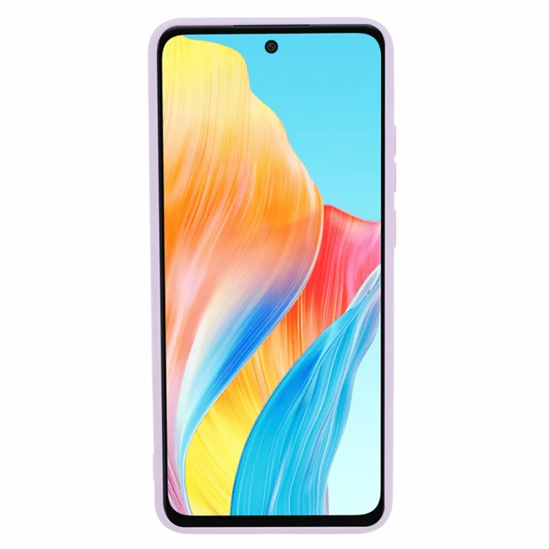 For Oppo A58 4G Straight Edge Soft TPU Phone Case Lens Precise Cutout Anti-drop Cover - Purple